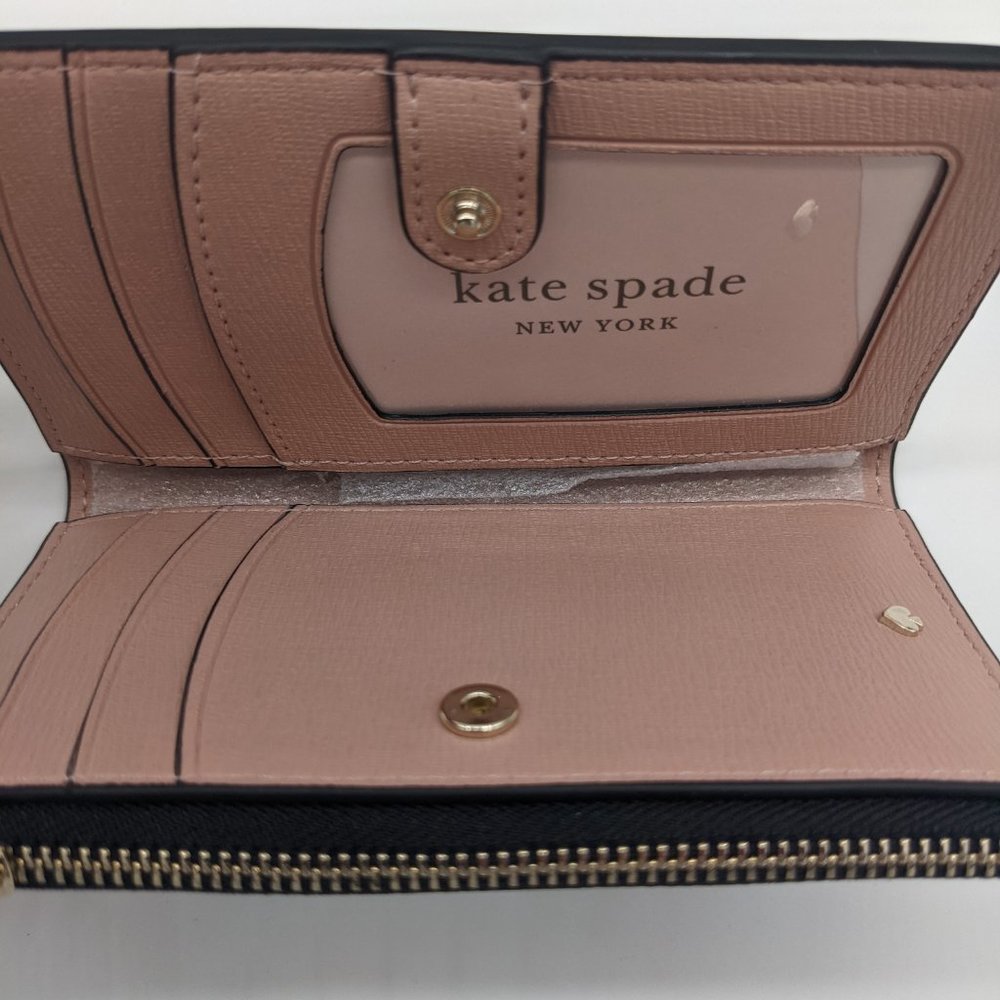 KATE SPADE New York Spencer leather small slim bi-fold women's wallet - BLACK - Picture 5 of 7